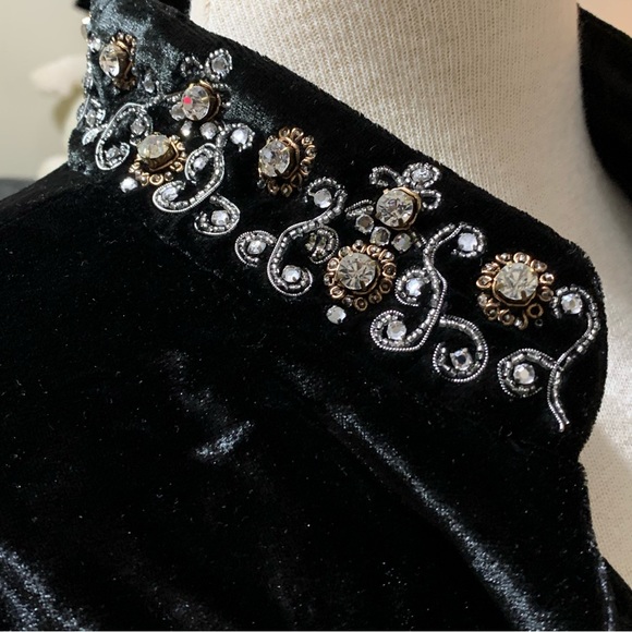Soft Surroundings Black Velvet Jacket Embellished - Picture 6 of 8